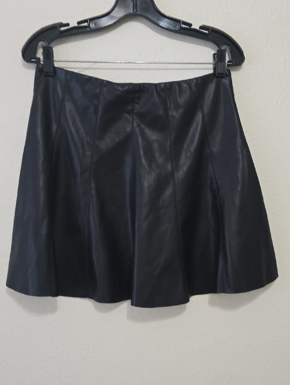 House of‎ Harlow 1960 Black Vegan Leather Circle Skirt S